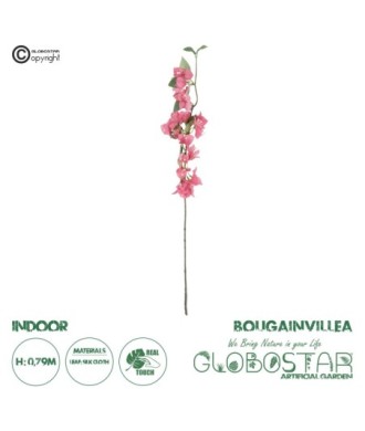 GloboStar® Artificial Garden BOUGANVILLEA BRANCH  20653 Τεχνητό Διακοσμητικό Κλαδί Βουκαμβίλιας Y79cm